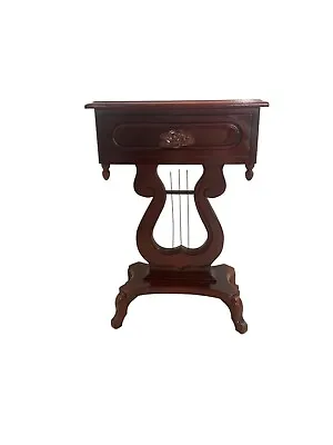 Victorian Style Mahogany Harp Lyre Coffee Table • $425