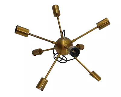 8 Light Mid Century Mod Sputnik Chandelier Pendant Light Fixture Gold Brass MCM • $26.99