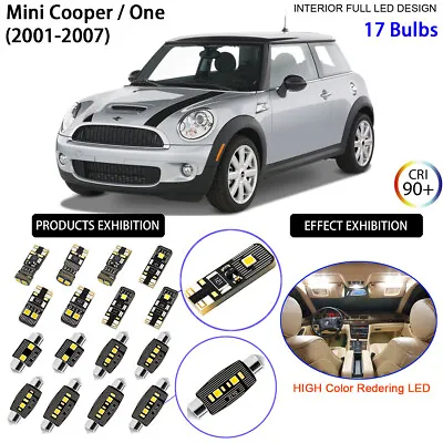 LED Interior Light Kit + License Plate Light Bulbs For MINI One Cooper S R50 R53 • $22.95