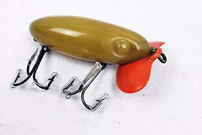 Fred Arbogast Wartime Jitterbug Lure Motor Oil W Red Plastic Lip OH Nice • $89.99
