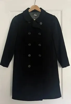 J Crew Wool Coat Black Peter Pan Collar Size 4 • $60