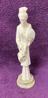 A GIANNELLI Carved Figure Japanes Geisha Girl  Flowers #8 Vintage Retro Italian • $60