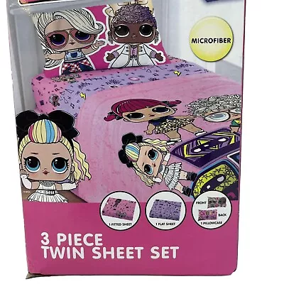 LOL 3 Piece Microfiber Twin Bedding Sheet Set & Pillowcase Kids Girls LOL NEW • $19.98