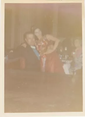 Vintage 1970s Found Photo - Happy Man Smiles With Belly Dancer Sitting In Lap • £5.77