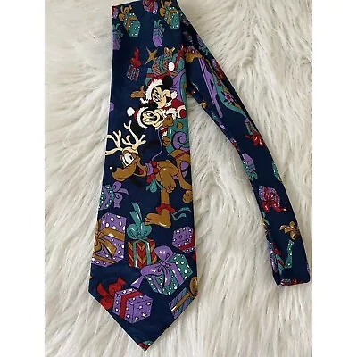 Men's Mickey Unlimited Disney Mickey & Minnie Mouse Christmas Polyester Neck Tie • $10