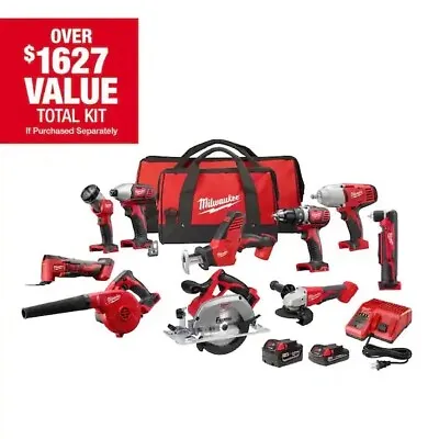 Milwaukee M18 18V Lithium-Ion (10-Tool) Cordless Combo Kit With Accessories • $899.99