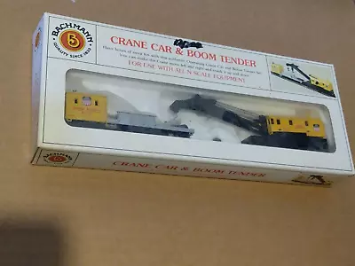 N Scale Crane Car & Boom Tender UP Union Pacific Bachmann 46611 NIP • $30