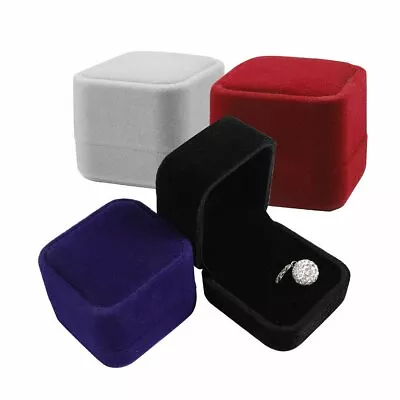 $9.88 • Buy Diamond Ring Box White Colorful Velvet Jewelry Gift Wedding Proposal Engagement