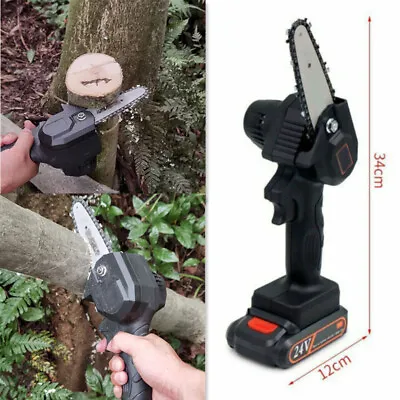 👍Mini Chainsaw Cordless 4Inch Electric Chain Saw 24V Battery Power Wood Cutting • $9.99