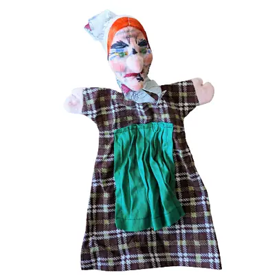 Vintage German Dresdner Kunstlerpuppe Old Lady Witch Felt Hand Puppet • $24.95
