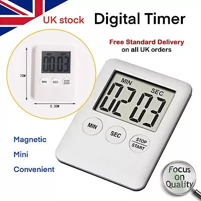 £2.99 • Buy LCD Digital Kitchen Egg Cooking Timer Count Down Clock Alarm Stopwatch Magnetic