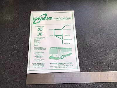 £5 • Buy Lowland Scottish Bus Group Timetable Route 35 36 October 1992 Berwick St Abbs