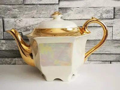 Sadler Blue/pink Lustre Mother Of Pearl & Gold Teapot 1800 F • £45