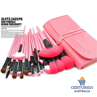 24 Makeup Brush Kit Set Cosmetic Make Up Beauty Brush Storage Case Pink Color • $71.96