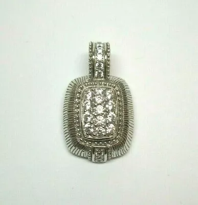 Judith Ripka Diamonique Pendant/enhancer Sterling Silver 925 It's A Lot Of Look • $129