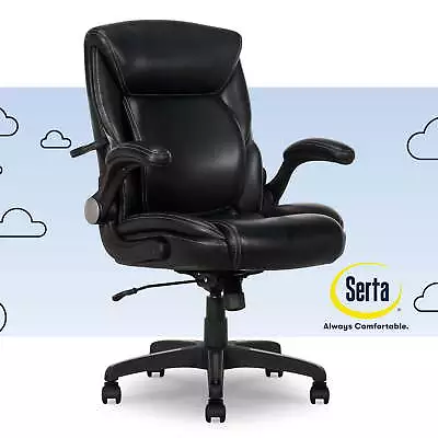 Air Lumbar Bonded Leather Manager Office Chair Black • $118.80