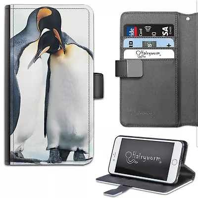 Two Penguin Cuddle Deluxe PU Leather Wallet Phone Case;Flip Case;Cover • £14.99