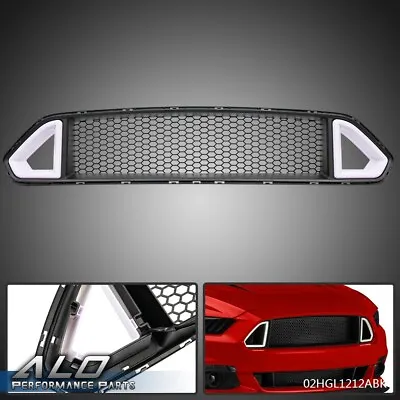 Fit For 2018-2021 Ford Mustang Front Bumper Honeycomb Grille W/LED DRL Light  • $65.80