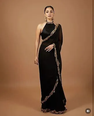 Indian Bollywood Kiara Advani Designer Wedding Georgette Party Wear Sari Blouse • £50.44