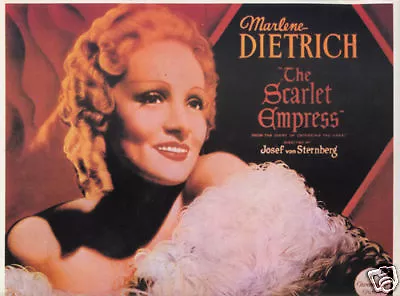 The Scarlet Empress Marlen Dietrich Movie Poster Print • $6.49