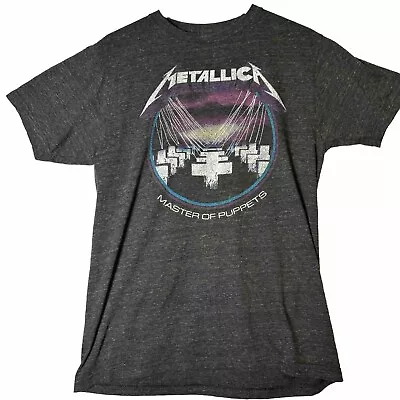 Metallica Master Of Puppets T Shirt Large Gray Heavy Metal Music Rock Band A295 • $9.99