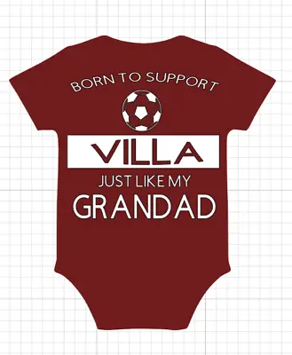 £8.99 • Buy ASTON VILLA - Born To Support - Baby Vest / GRANDAD