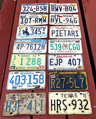 LOT Of 12 Vintage  Metal License Plates • $39