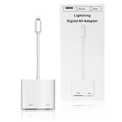 1080P 8-Pin To Digital AV TV HDMI Cable Adapter W/Charging Port For IPhone IPad • $18.04