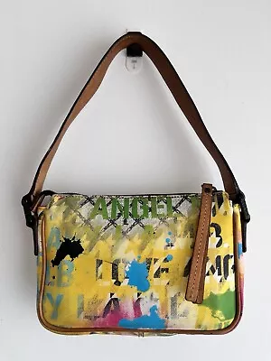 L.A.M.B Shoulder Bag Graffiti Purse Gwen Stefani Yellow 9x6 Hip Hop Y2K 2003 • $68