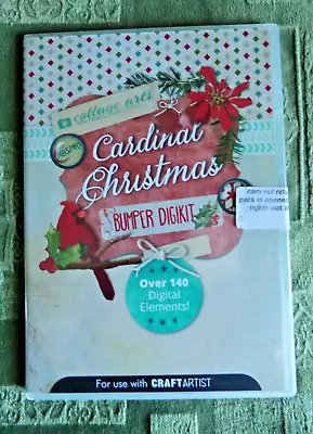 £4.95 • Buy Serif Cottage Arts Cardinal Christmas Bumper Digikit Cd