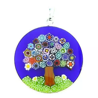 Glass Of Venice Italian Murano Glass Pendant Small 1-1/4 Inch (32mm) Round Multi • $69.95