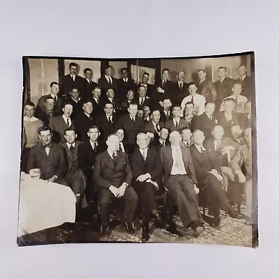 Vintage Group Photo Men Office Business Suits Ties 1930s BW 8x10 • $9