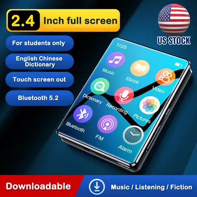 Bluetooth 5.2 MP3 Player MP4 Touch Screen Lossless Sound HIFI Music FM Radio US • $28.07