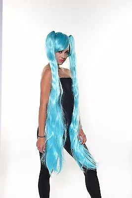 Hatsune Miku Aqua Blue COSPLAY Wig W Detachable Pigtails 54600 VOCALOID • $32.99