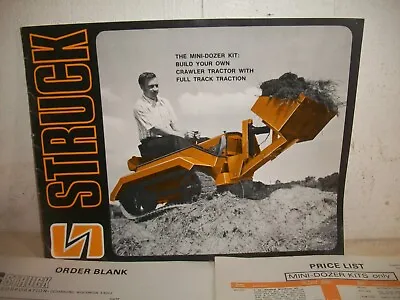 STRUCK Mini Dozer Crawler Tractor KIT PLANS Color Brochure 1974 Atachments • $24.95