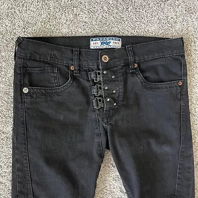 Parasuco Moto Jeans Mens 32x34 (actual 32x29) Black Stretch 3 Clip Closure Y2K • $30