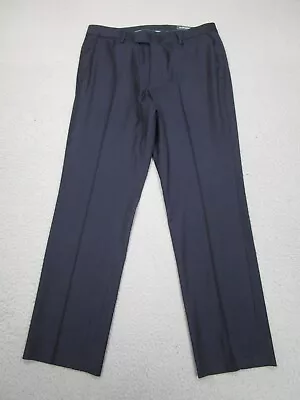 Bonobos Pants Mens 32 Blue Wool Slim Straight Dress Slacks Work Office Formal • $39.99
