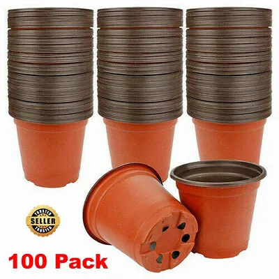 £6.99 • Buy 100Pack Plant Pots Plastic Terracotta Bucket Herb Flower Pots Planter Seed Trays