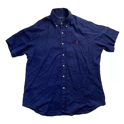 Polo Ralph Lauren Linen Shirt Navy L • £55