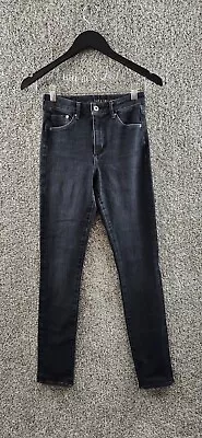 H&M &Denim Black Skinny High Waist Denim Jeans 360 Stretch Women's Size 27 • $16.99
