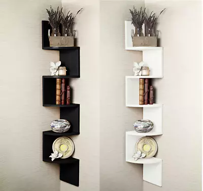 £11.99 • Buy 2/3/ 5 Tier Floating Wall Shelves Corner Shelf Storage Display Bookcase