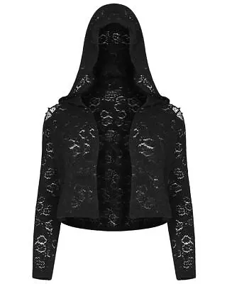 Punk Rave Plus Size Womens Gothic Steampunk Hooded Lace Cardigan Shrug Black • $62.24