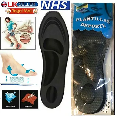 £3.98 • Buy 4D Unisex Orthopedic Memory Foam Shoe Insoles Extra Comfort Cushion Plantar New