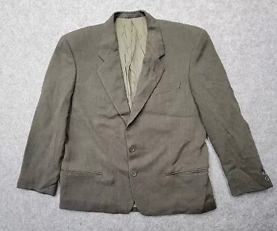 Armani Collezioni Mens Green Blazer Suit Jacket Lined 100% Virgin Wool Has Flaw • $44.20