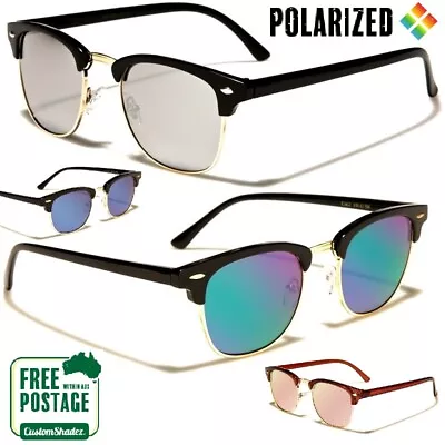 Polarised Sunglasses - Vintage / Retro Half Rimmed Frame- Polarized Mirror Lens • $19.95