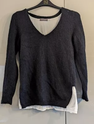 MINT VELVET Size 10 Black White Zip Back Top Jumper Sweater Vgc  • £9.99