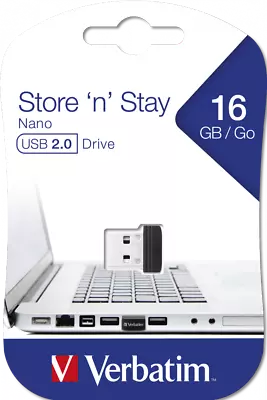 Verbatim USB Stick Store 'N' Stay Nano Datatraveler USB 2.0 Black 16GB 32GB • $14.59