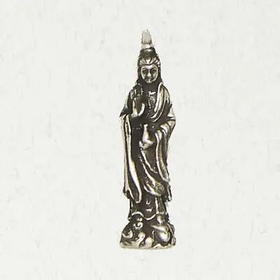 Quan Yin Pewter Buddhist Goddess Of Compassion Silver Pendant Jewelry • $15