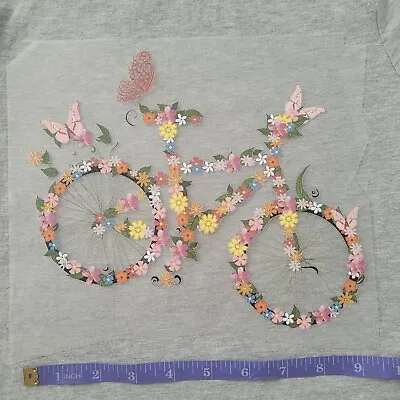 Butterflies Flowers Bike Iron-on Transfer Love DIY Shirt Decor Tote Bag Bicycle  • $3.99