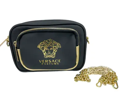Versace Parfums Versatile Black Clutch W/D Gold Trim & Strap 100% Authentic • $125